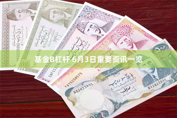 基金B杠杆 6月3日重要资讯一览